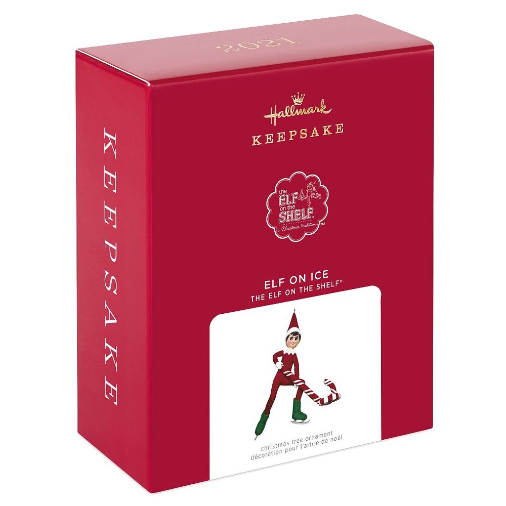 New! Elf on the Shelf Hallmark Keepsake Christmas Ornament 2021 Ice Skating